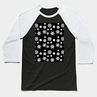 Black and white seamless pattern snowflakes Baseball T-Shirt